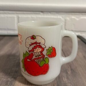 Vintage Strawberry Shortcake Milk Glass Mug 80s